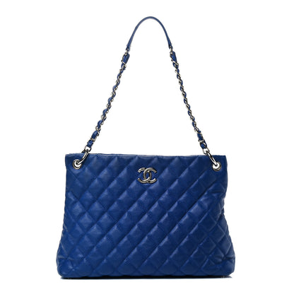 Chanel Caviar Quilted Easy Zip Tote Cobalt Blue 1 of 4