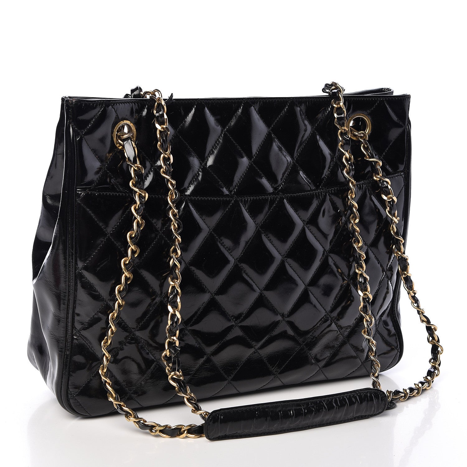 Chanel Patent Quilted Tote Black 3 of 14