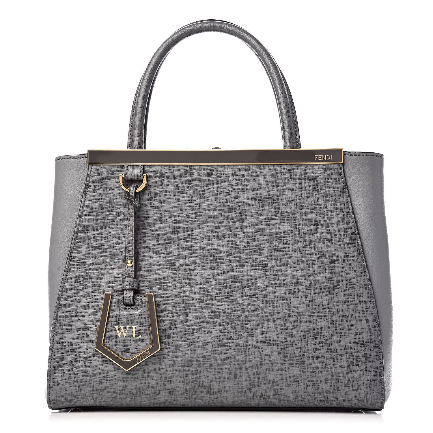 Fendi Vitello Elite Petite 2Jours Tote Grigio Grigio Chiaro 1 of 13