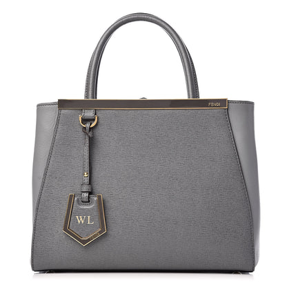 Fendi Vitello Elite Petite 2Jours Tote Grigio Grigio Chiaro 1 of 13