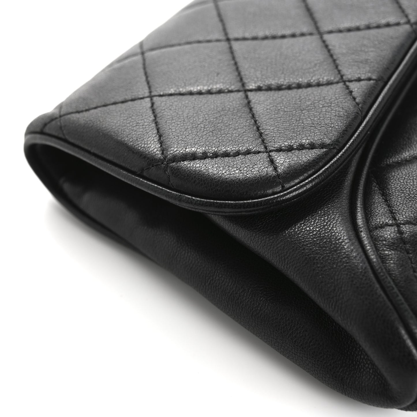 Lambskin Quilted Evening Clutch Black