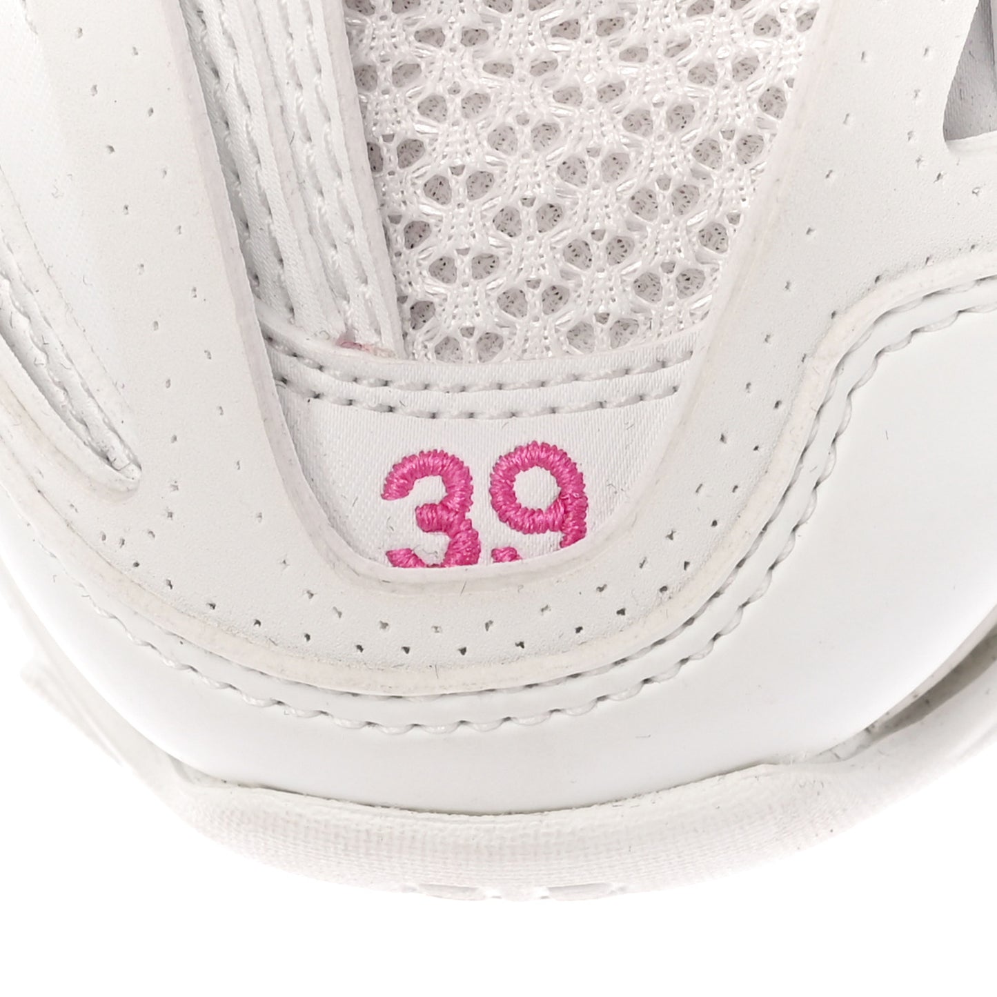 Mesh Rubber Bi-Color Womens Track Sneakers 39 White Fluo Pink