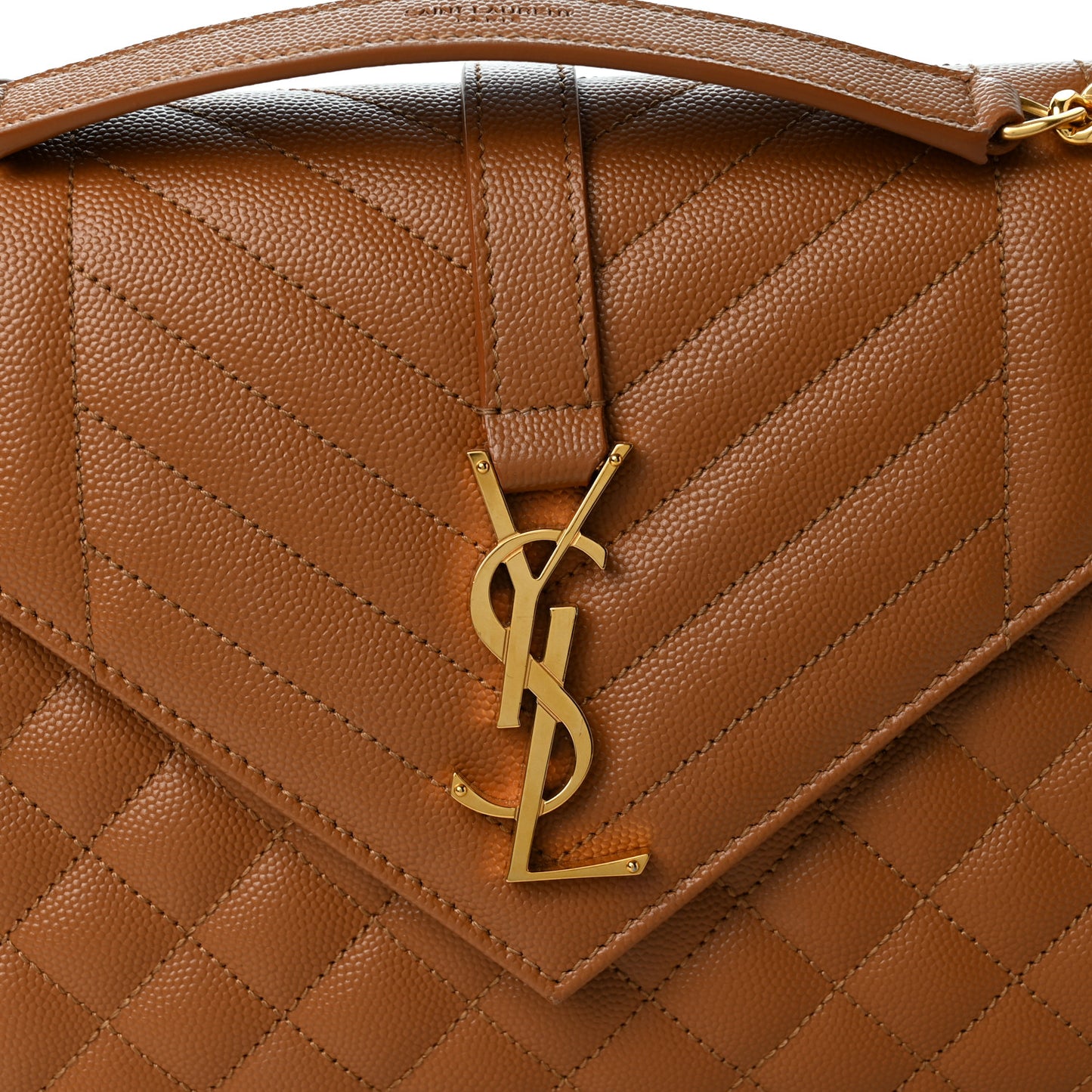 Grain De Poudre Textured Mixed Matelasse Medium Triquilt Monogram Satchel Dark Natural