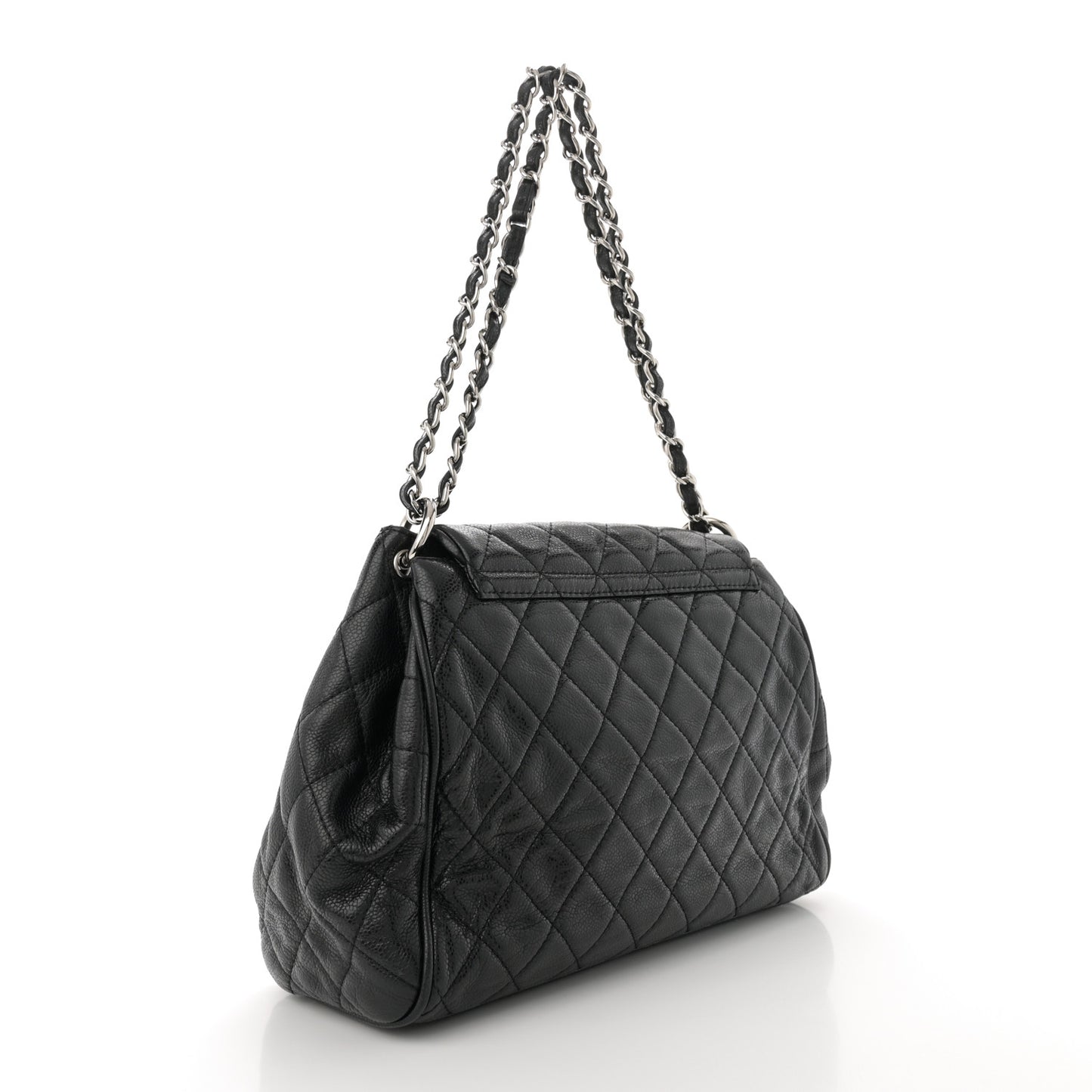 Caviar Quilted Timeless Accordion Flap Black