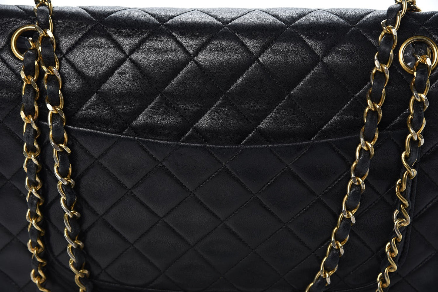 Lambskin Quilted Medium Single Flap Black