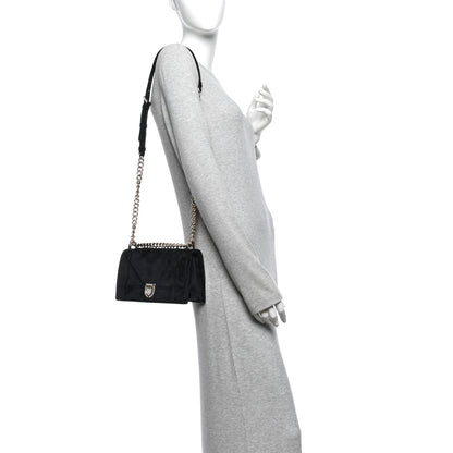 Christian Dior Velvet Small Diorama Flap Bag Black 2 of 9
