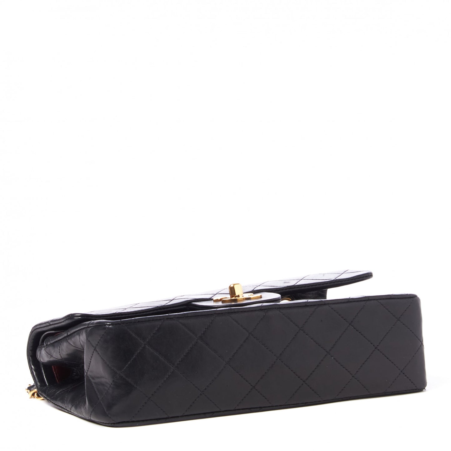 Lambskin Quilted Small Double Flap Black
