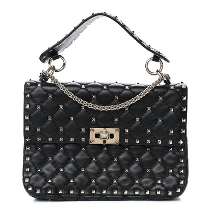Valentino Garavani Lambskin Medium Rockstud Spike Shoulder Bag Black 1 of 4
