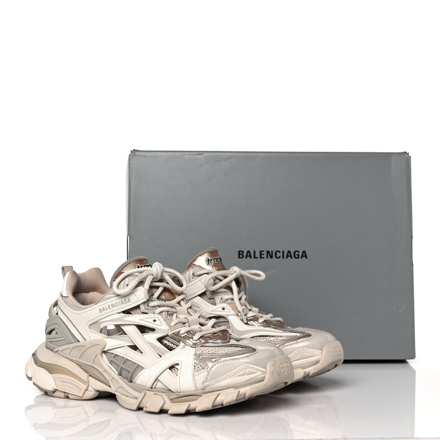 Rubber Mesh Bi-Color Mens Track.2 Open Sneakers 41 Nude