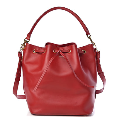 Saint Laurent Calfskin Large Emmanuelle Bucket Bag Lipstick Red 2 of 12