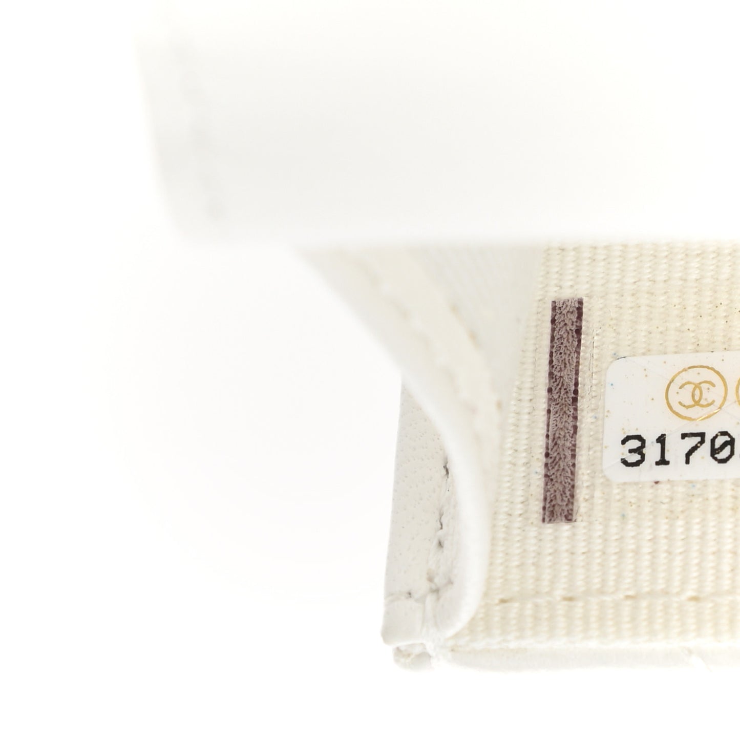 Lambskin Quilted CC Hook Card Holder White