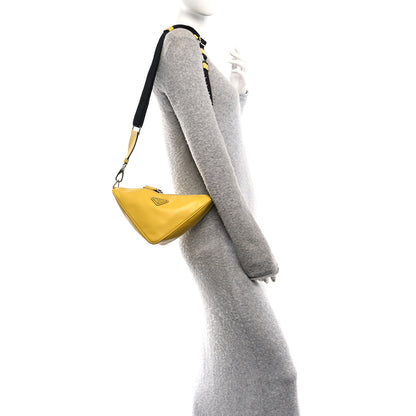Prada Softy Calfskin Triangle Shoulder Bag Sole 2 of 11