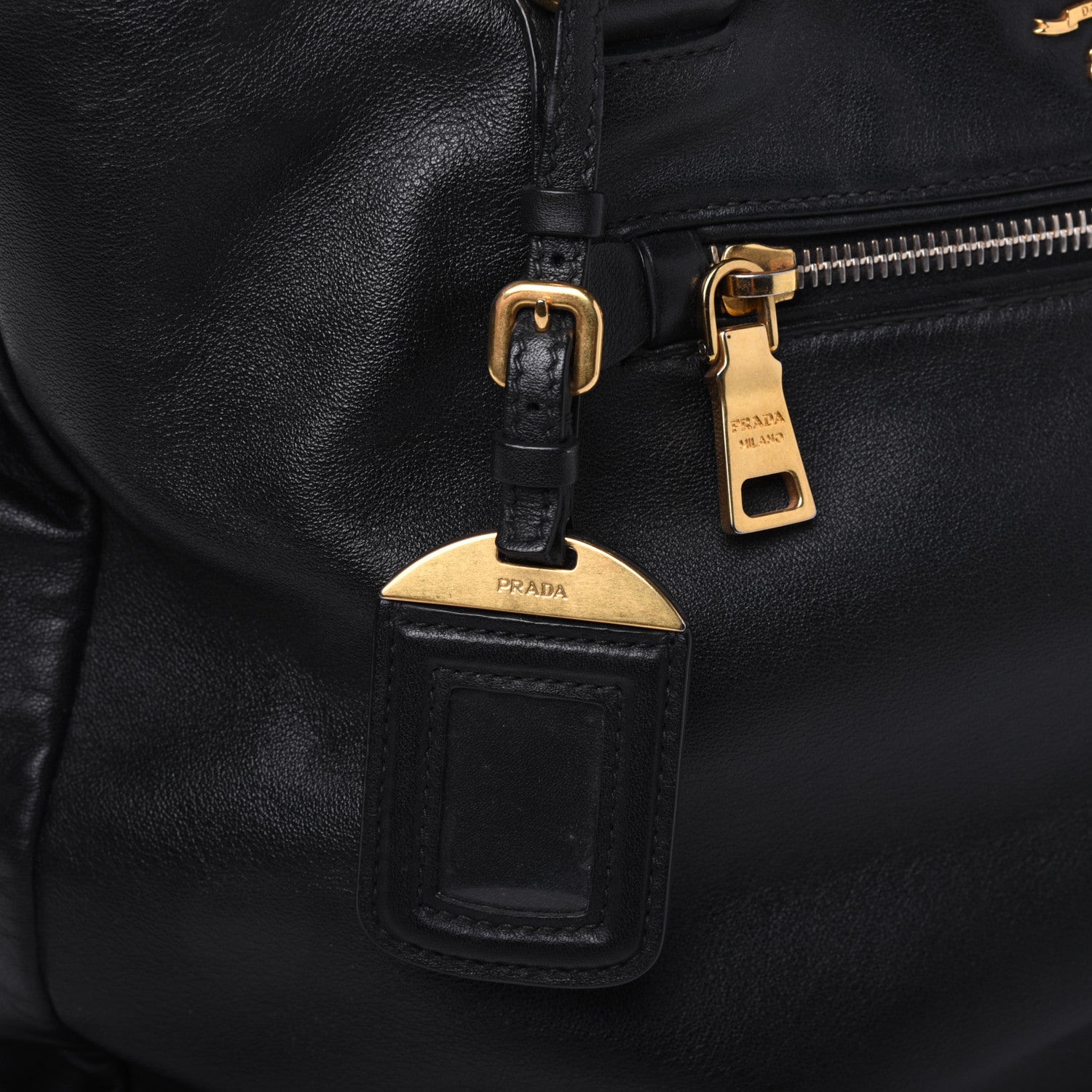 Prada Soft Calf Tote Black 23 of 25