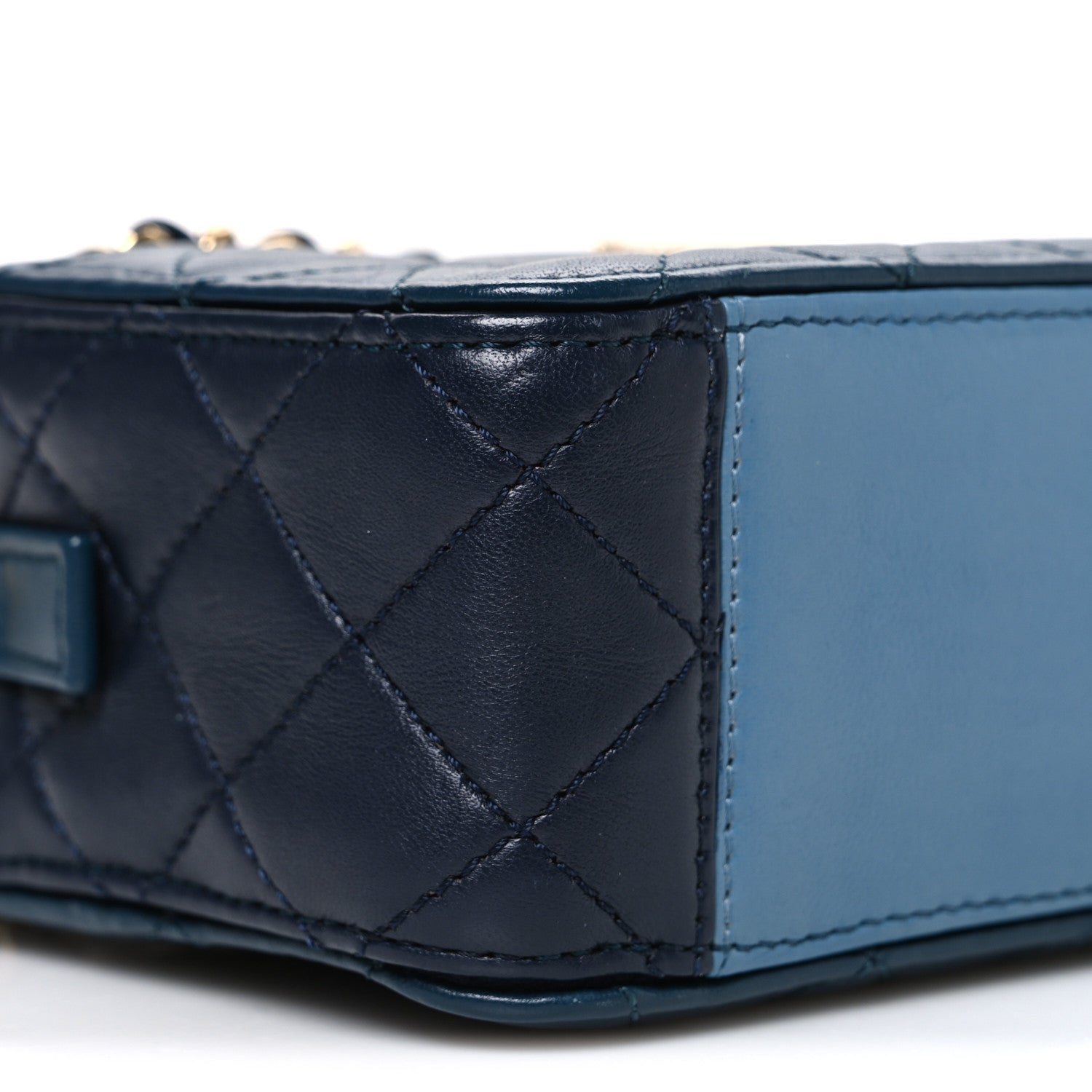 Chanel Lambskin Quilted Small In & Out Camera Case Navy Light Blue 9 of 10