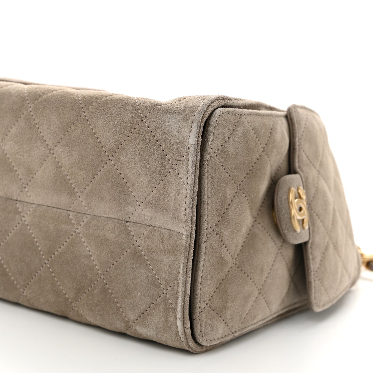 Suede Quilted Small Chanel 25 Handbag Dark Grey