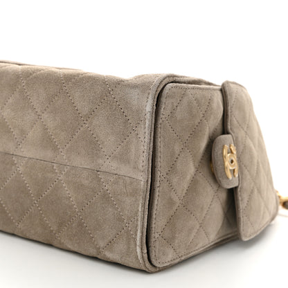Chanel Suede Quilted Small Chanel 25 Handbag Dark Grey 10 of 10