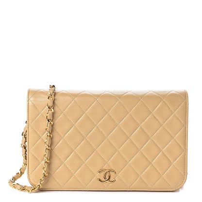 Chanel Lambskin Quilted Medium Single Flap Beige 1 of 11