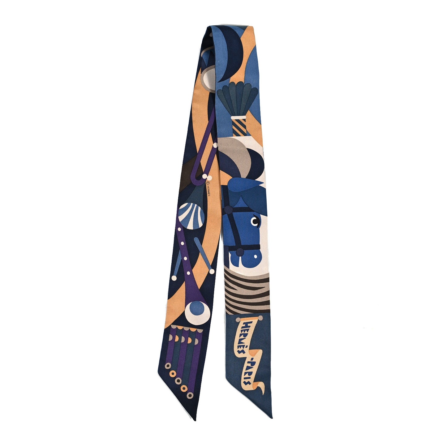 Silk Parade En Fanfare Twilly Ajaccio Ardoise Bleu Jean