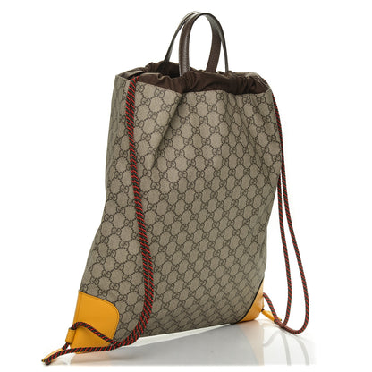 Gucci GG Supreme Monogram Neo Vintage Drawstring Backpack Beige New Acero Crop 3 of 6