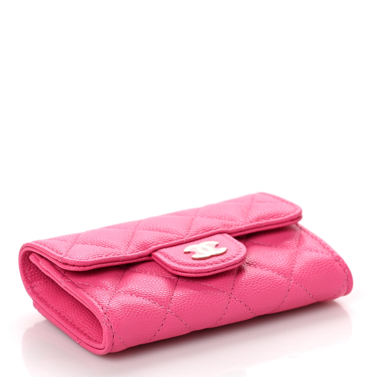 Chanel Caviar Quilted Flap Card Holder Wallet Pink 4 of 9