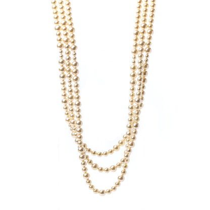 Chanel Pearl CC Multi Strand Long Necklace Light Gold 1 of 4