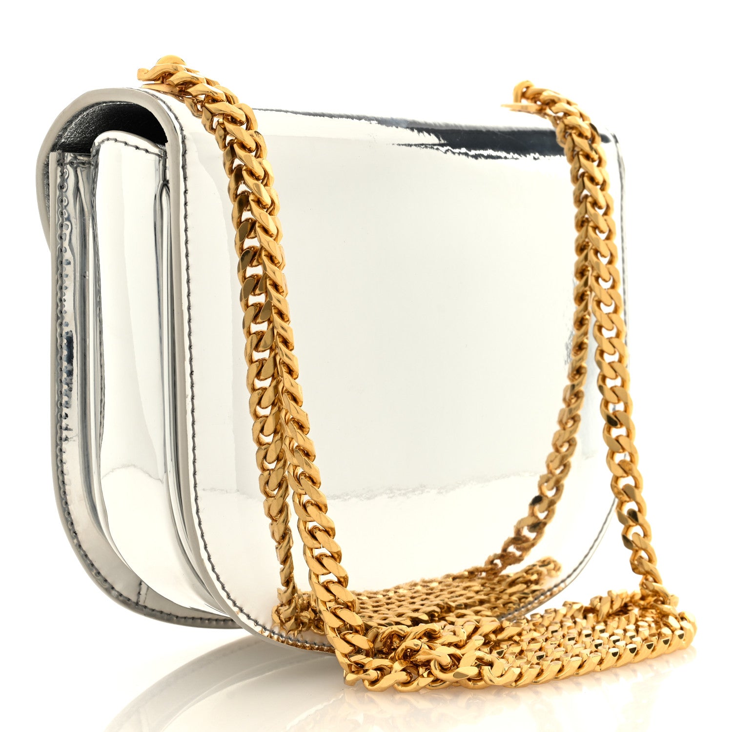 Celine Mirror Calfskin Teen Besace Chain Triomphe Silver 2 of 9