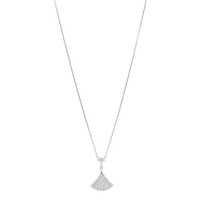Bulgari 18K White Gold Diamond Large Divas' Dream Pave Necklace 1 of 4