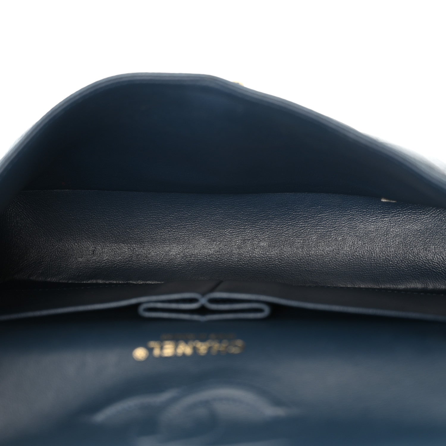 Chanel Iridescent Caviar Quilted Medium Double Flap Dark Blue 5 of 13