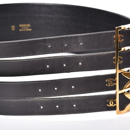 Chanel Lambskin CC Buckle Wide Belt 85 34 Black 6 of 8