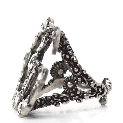 Gucci Crystal Double G Ring S 6.5 Aged Silver 3 of 5