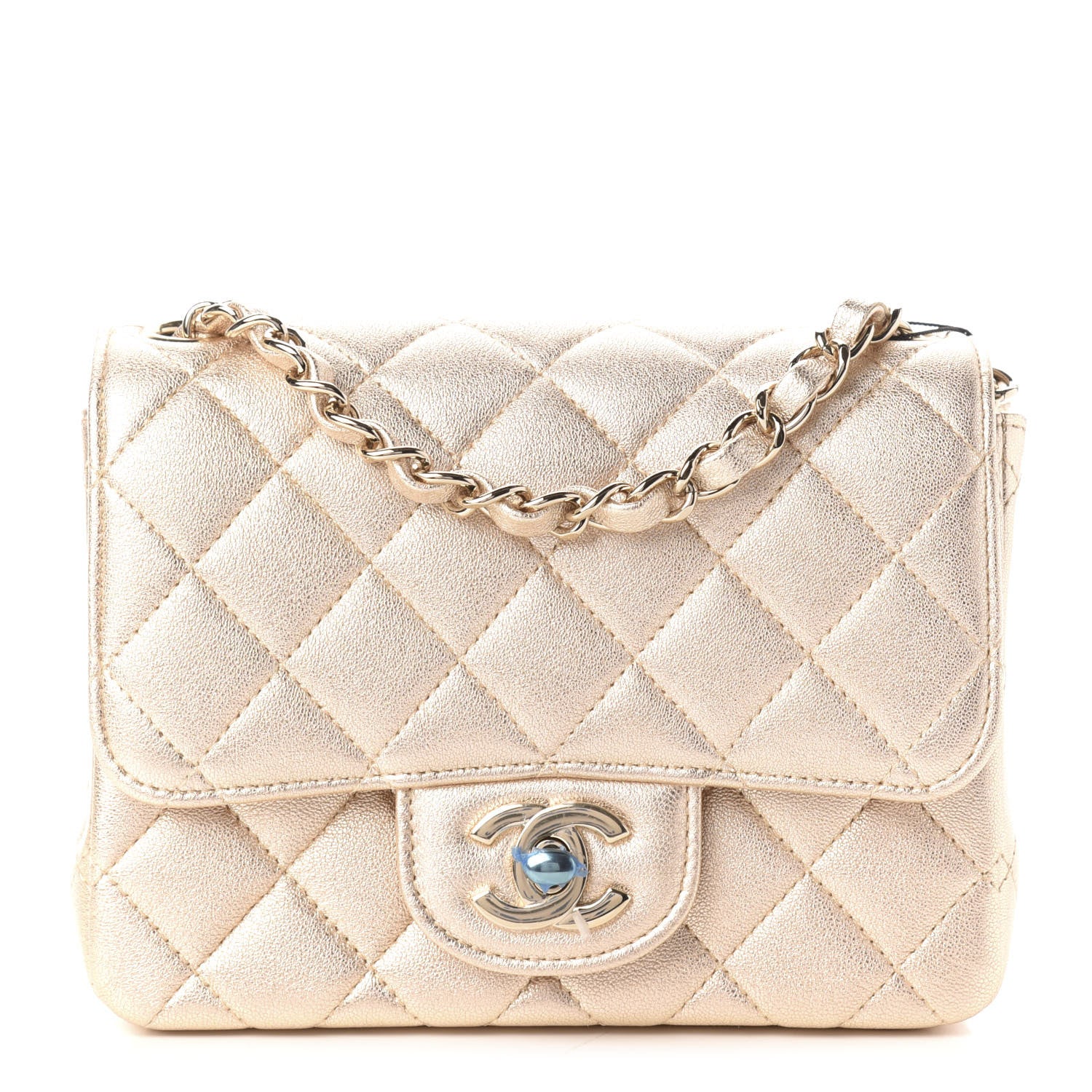 Chanel Metallic Lambskin Quilted Mini Square Flap Gold 1 of 10