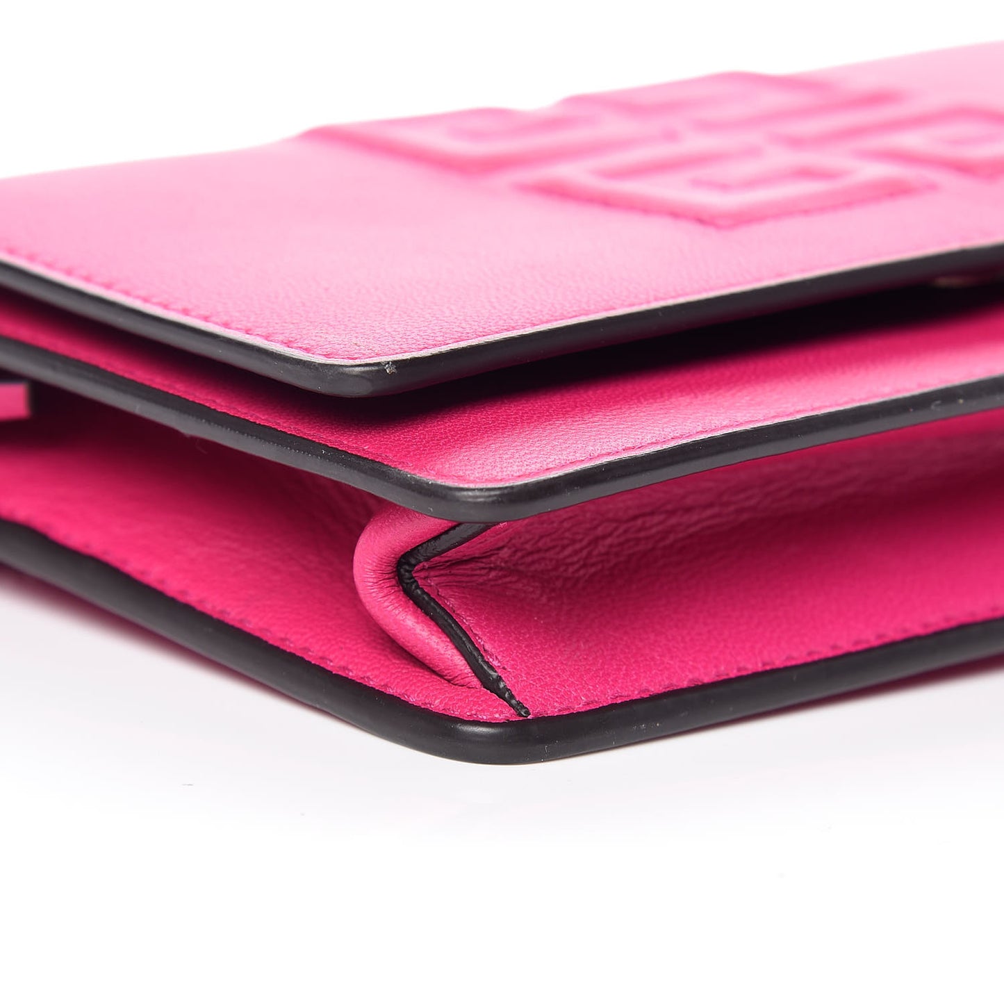 Lambskin Emblem Chain Wallet Cyclamen