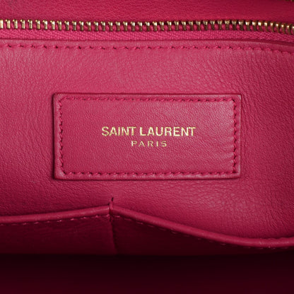 Saint Laurent Calfskin Medium Classic Y Cabas Fuchsia 6 of 7