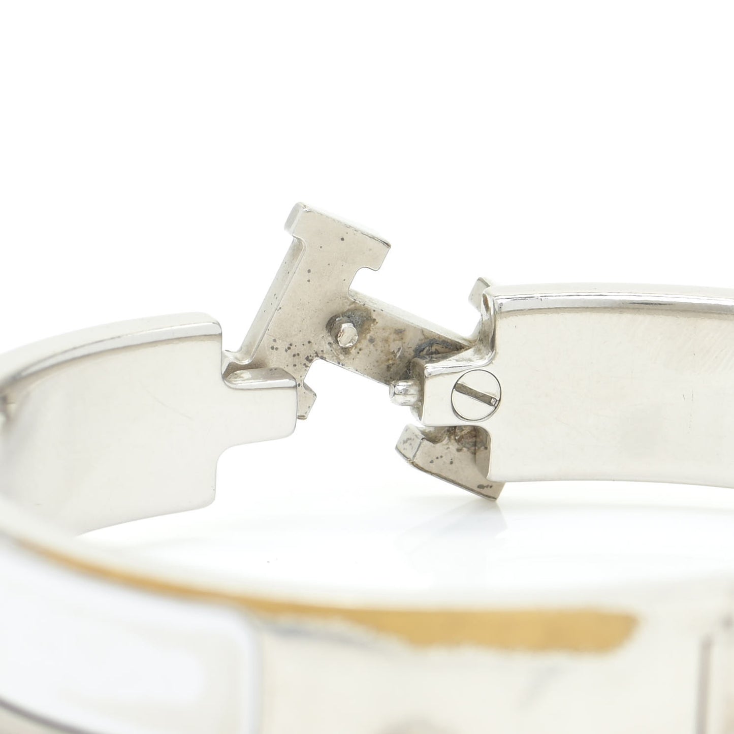 Enamel Narrow Clic Clac H Bracelet PM White