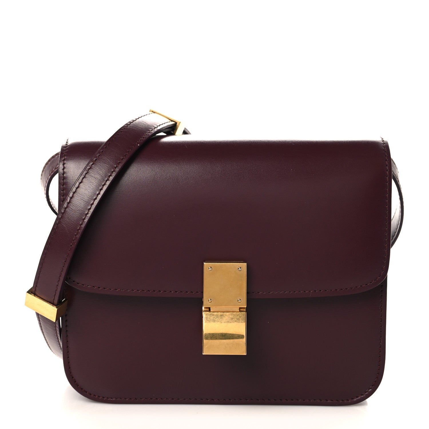 Celine Box Calfskin Teen Classic Box Flap Bag Burgundy 1 of 10