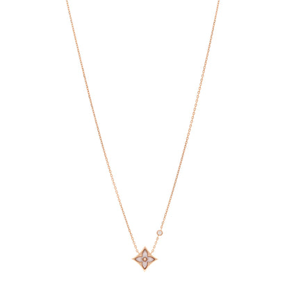 Louis Vuitton LOUIS VUITTON 18K Pink Gold Diamond Pink Mother of Pearl Color Blossom BB Star Pendant Necklace 1 of 4