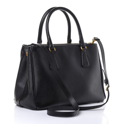 Prada Saffiano Small Galleria Double Zip Tote Black 2 of 4