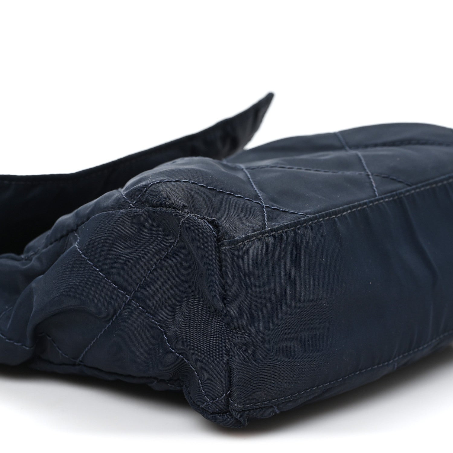 Prada Nylon Tessuto Impuntu Quilted Flap Shoulder Bag Blue 8 of 11