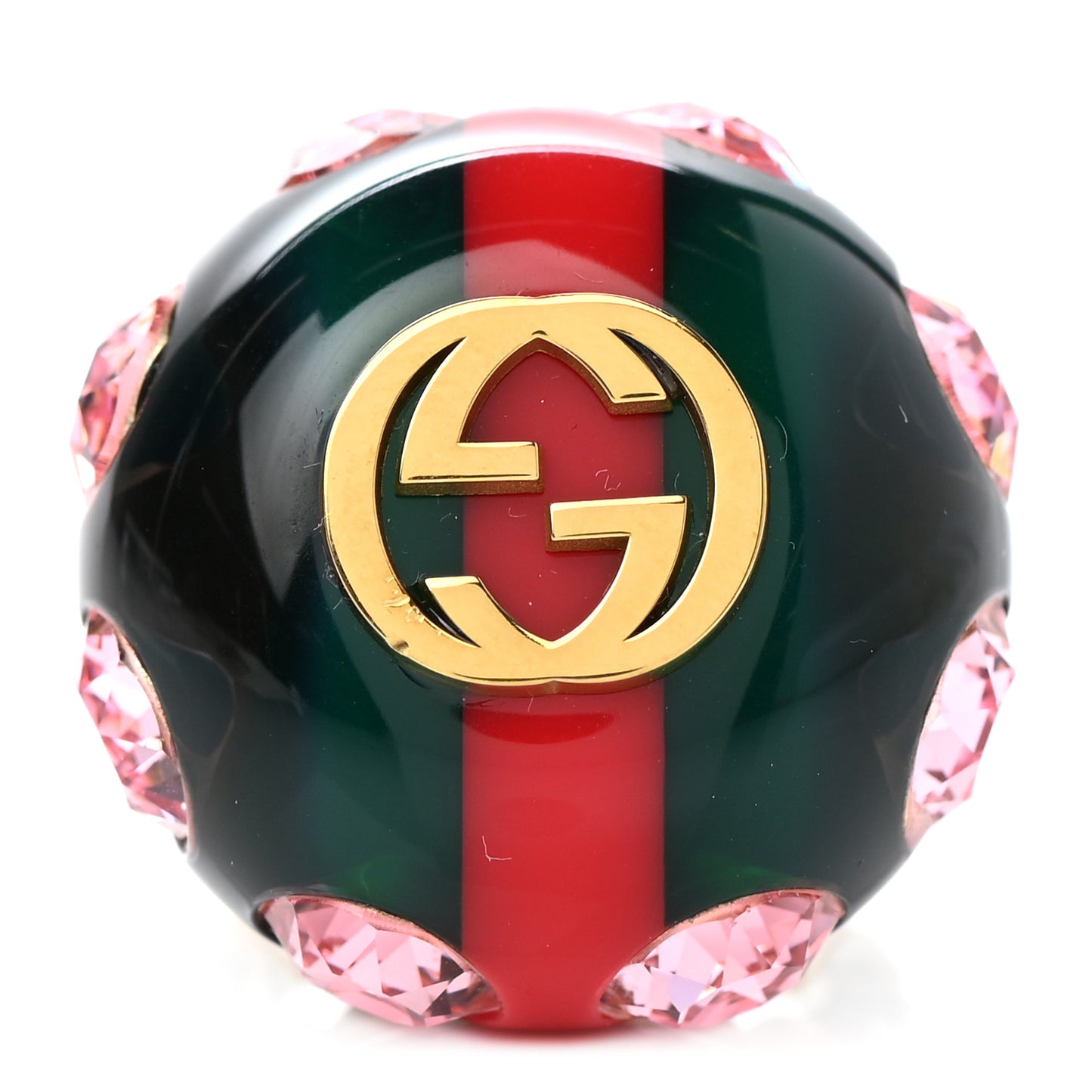 Crystal Resin Sylvie Vintage Web Ring XS Green Red