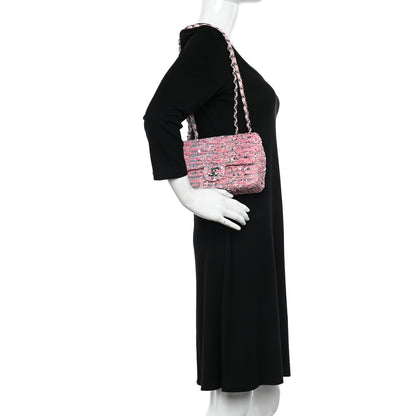 Chanel Sequin Mini Rectangular Flap Light Pink Silver 2 of 11