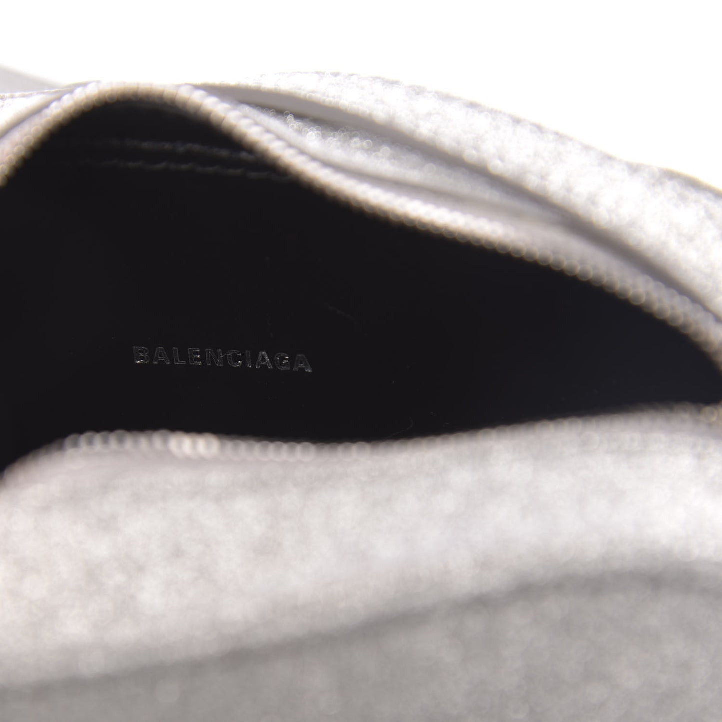 Glitter Calfskin Logo XS Everyday Camera Bag Silver