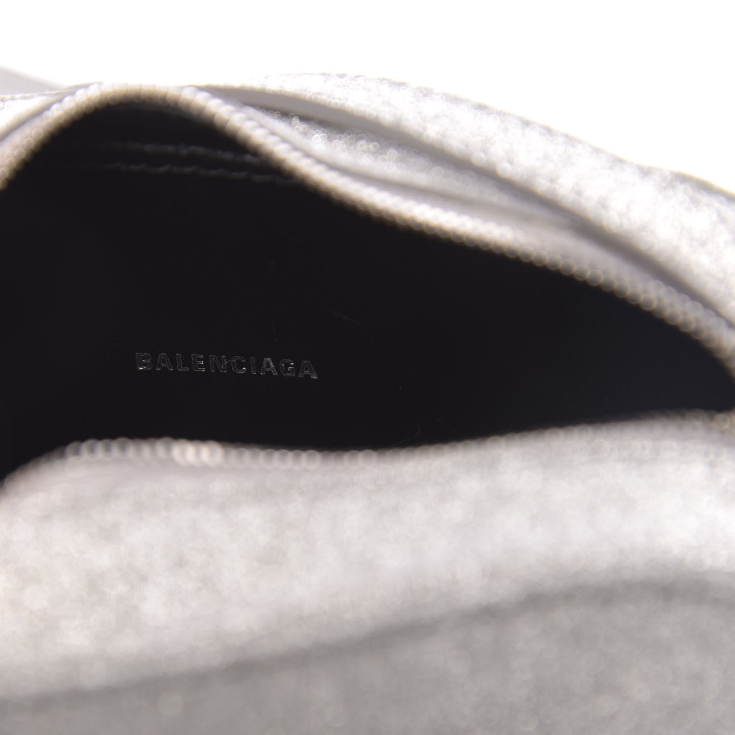 Balenciaga Glitter Calfskin Logo XS Everyday Camera Bag Silver 6 of 10