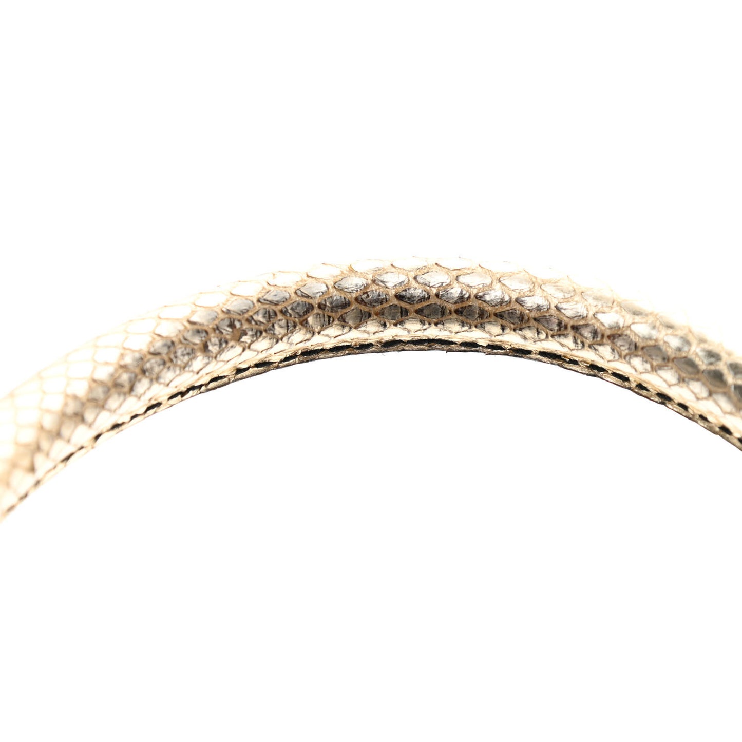 Lambskin Metallic Snakeskin Small Petale Dome Black Gold