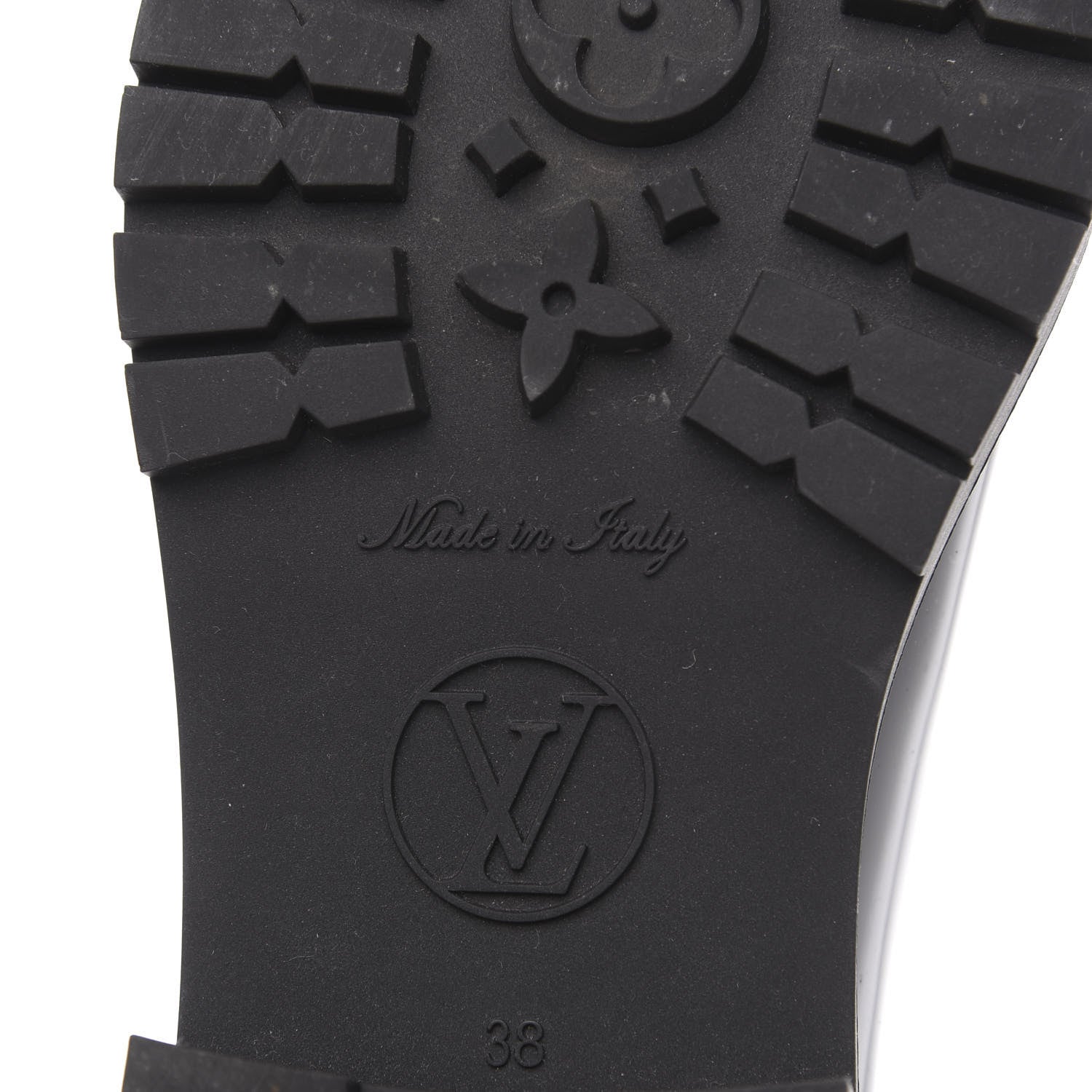Louis Vuitton Rubber Embossed Monogram Drops Flat Half Boots 38 Black 6 of 10