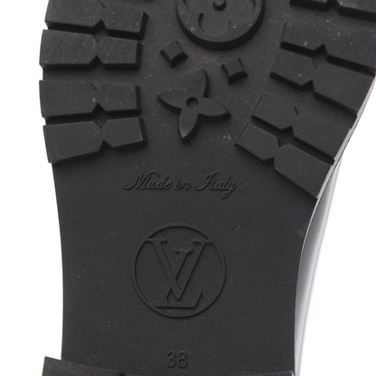 Louis Vuitton Rubber Embossed Monogram Drops Flat Half Boots 38 Black 6 of 10