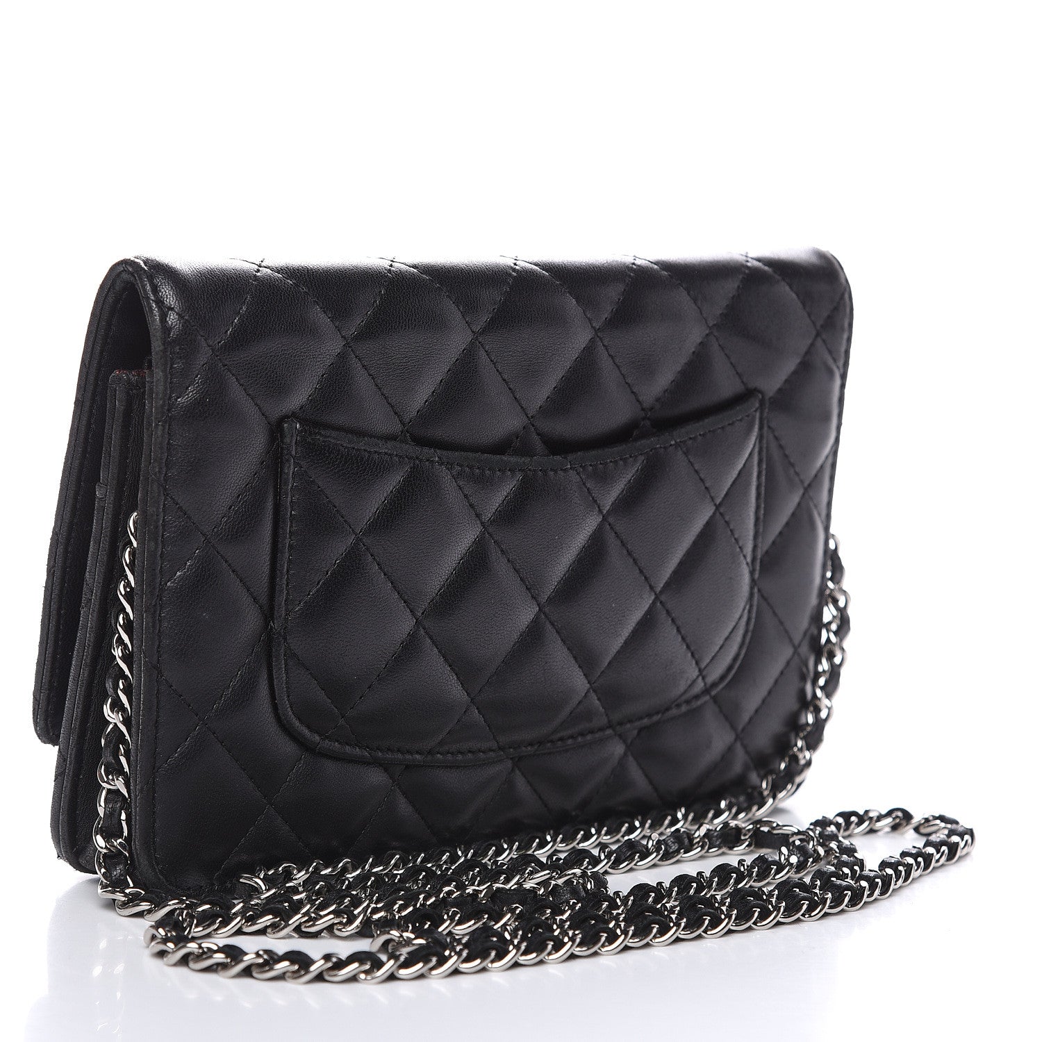 Chanel Lambskin Quilted Wallet On Chain WOC Black 3 of 19