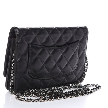Chanel Lambskin Quilted Wallet On Chain WOC Black 3 of 19