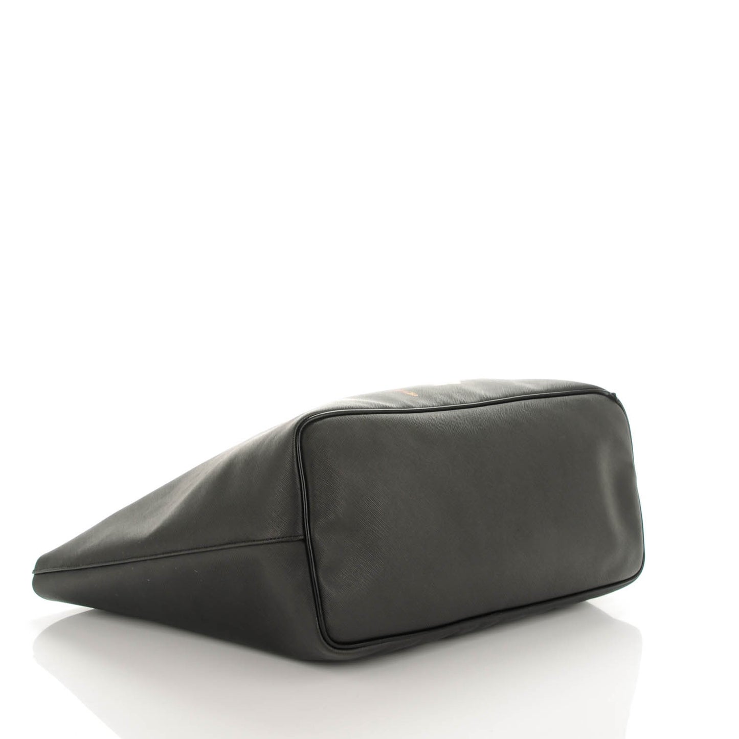 Textured Coated Canvas Bambi Print Large Antigona Tote Black