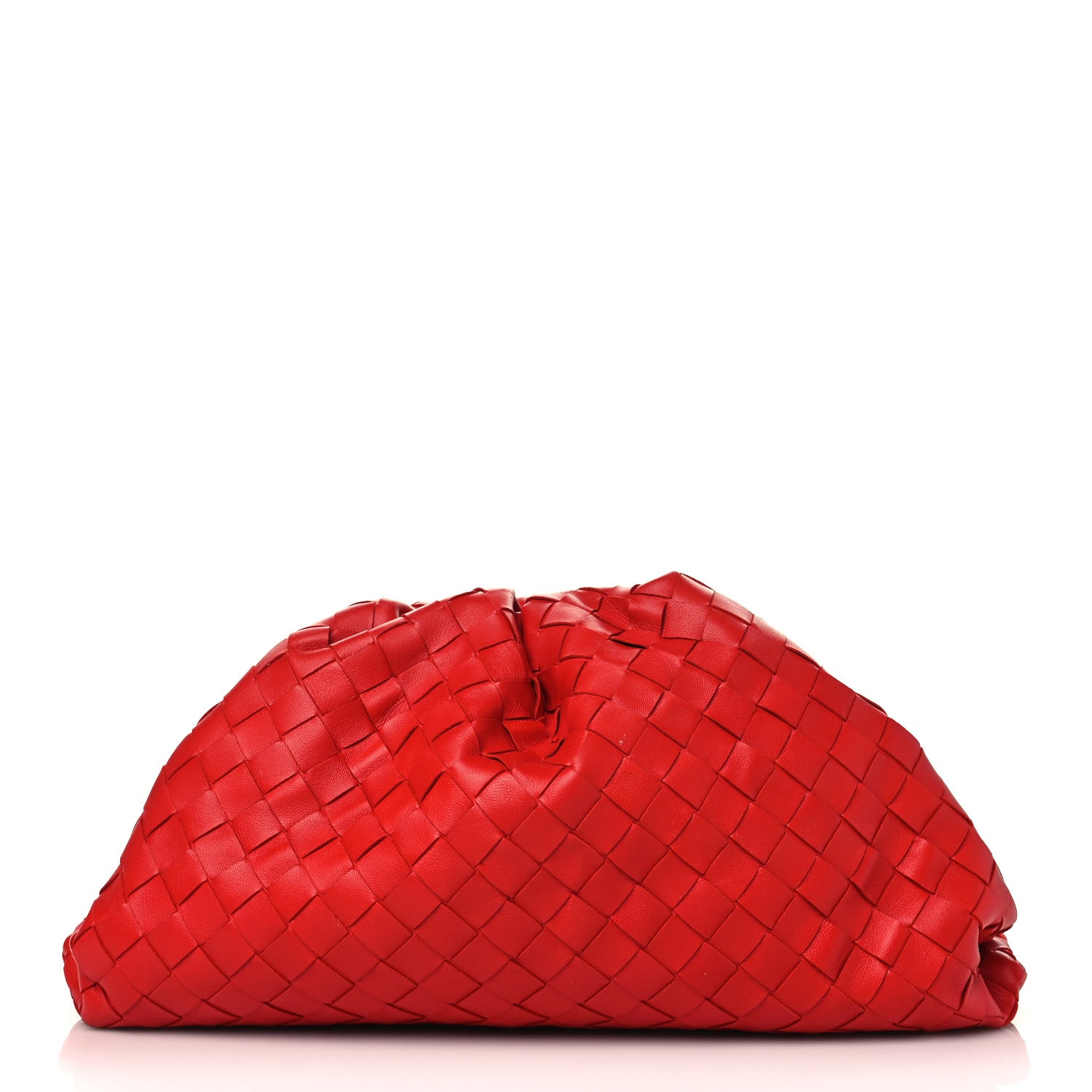Bottega Veneta Nappa Maxi Intrecciato The Pouch Oversized Clutch Bright Red 1 of 10