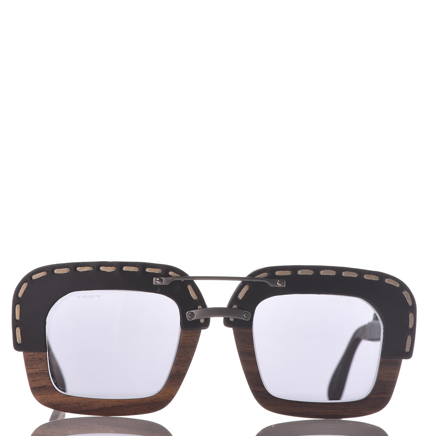 Prada Wooden Sunglasses SPR 26R Nut Canaletto 3 of 11